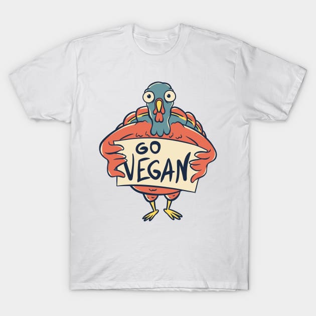 Thanksgiving Turkey - Go Vegan | Sarcasm Ironic Quote T-Shirt by anycolordesigns